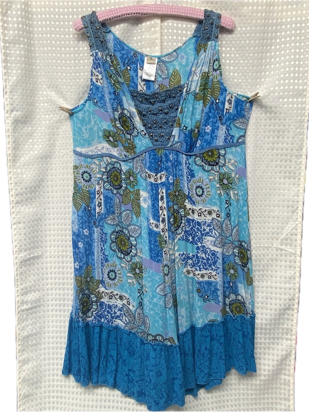 Forbidden Floral Midi Dress in Blue SIZE XL